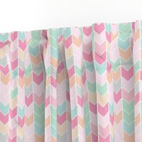 Chevron Arrows - Pink Peach Mint