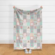 I Love You a Bushel and a Peck Quilt Top (rotated) - Baby Girl Blanket Gray Mint Peach