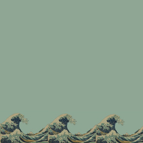Hokusai Fabric Green