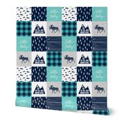 Little Lady - Kid you will move mountains - teal and navy C18BS