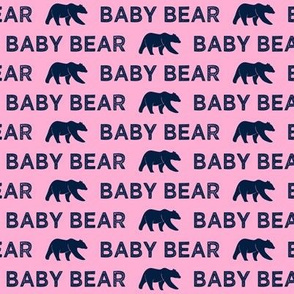 (small scale) baby bear - navy on mint