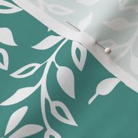  Leafy Field Arts & Crafts style fabric - white & soft-green with dragonflies