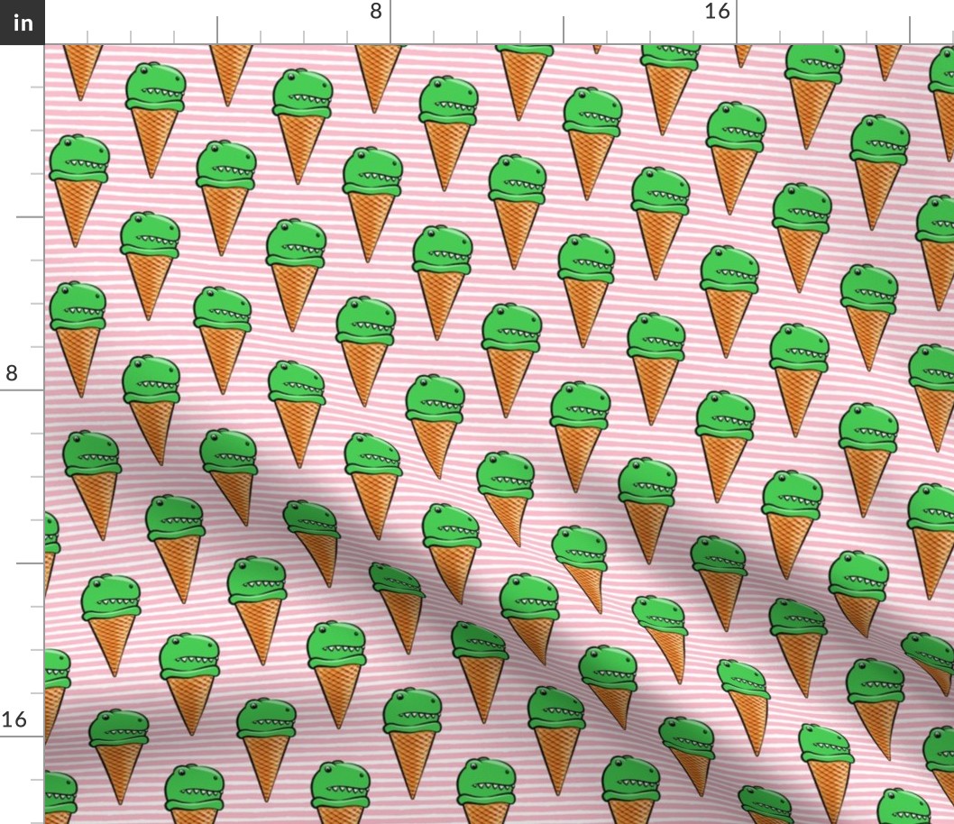 trex icecream cones - dinosaur icecream - pink stripes