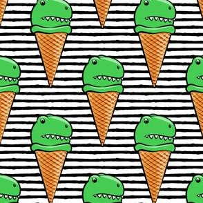 trex icecream cones - dinosaur icecream - black stripes