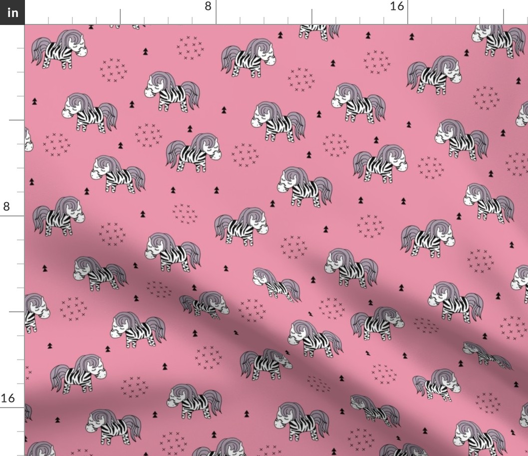 Sweet dreaming zebra illustration adorable kawaii pattern pink girls