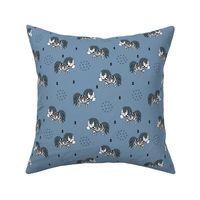 Sweet dreaming zebra illustration adorable kawaii pattern blue