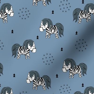 Sweet dreaming zebra illustration adorable kawaii pattern blue