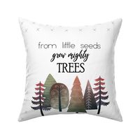 18X21" RED From Little Seed Grow Mighty Trees - Pillow Panel - KONA SIZE