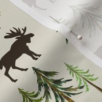 Forest Moose Tracks - Woodland Pine Trees - MEDIUM SCALE B