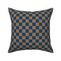 JP15 - Large - Checkerboard of One Inch Squares in Steel Blue and Tan