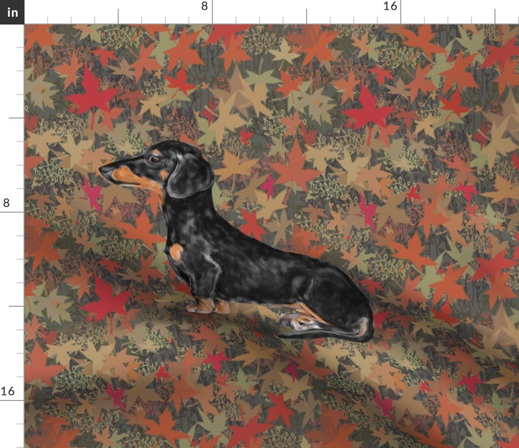 Black and Tan Dachshund for Pillow