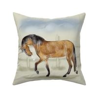 Buckskin in Frosty Pasture for Pillow