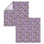 6x4-Inch Repeat of Floral Hearts with Spring Flowers