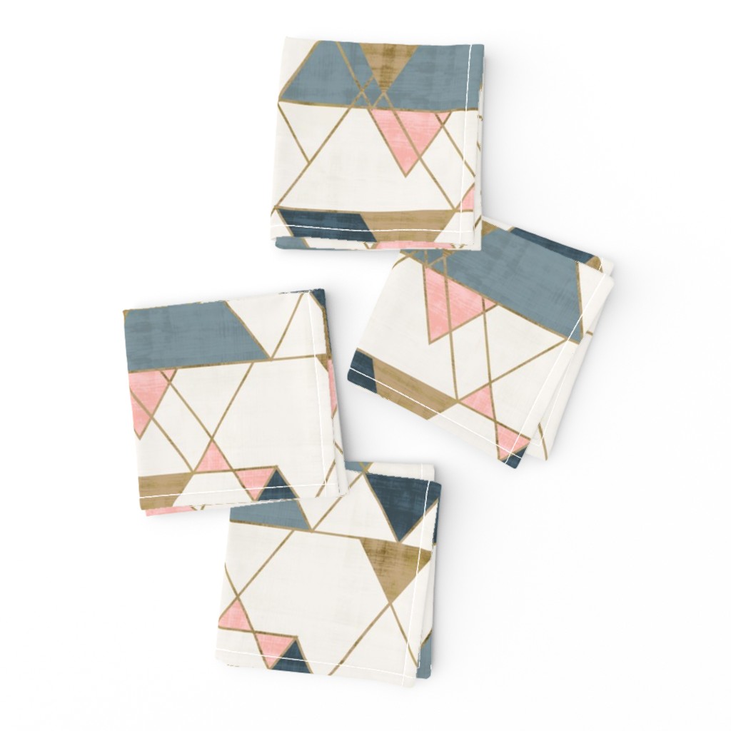 Mod Triangles Gold Pink Blue