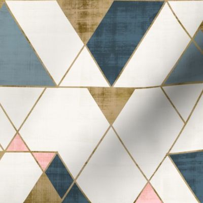 Mod Triangles Gold Pink Blue