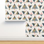 Mod Triangles Gold Pink Blue