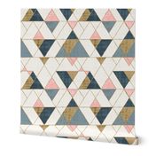 Mod Triangles Gold Pink Blue
