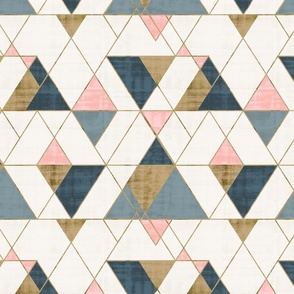 Mod Triangles Gold Pink Blue