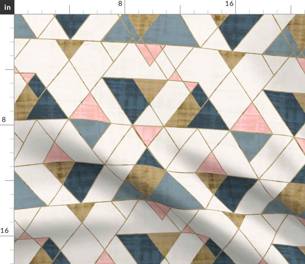 Mod Triangles Gold Pink Blue