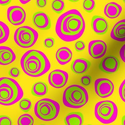 Perfectly imperfect circles hot pink and lime -ch