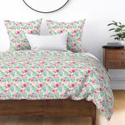 Hibiscus & Plumeria Linen (white) 8”