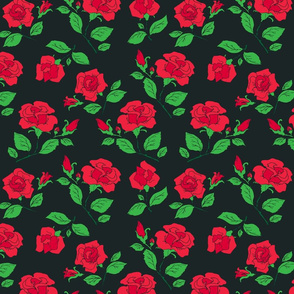 red roses on black