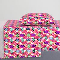 Ladies of color lg.  wavy plaid  ladybugs/ladybirds mint - periwinkle- purple - orange -pink kids dress/ totes/ purse nursery bedding  