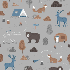 Woodland Camping - scandiavian grey