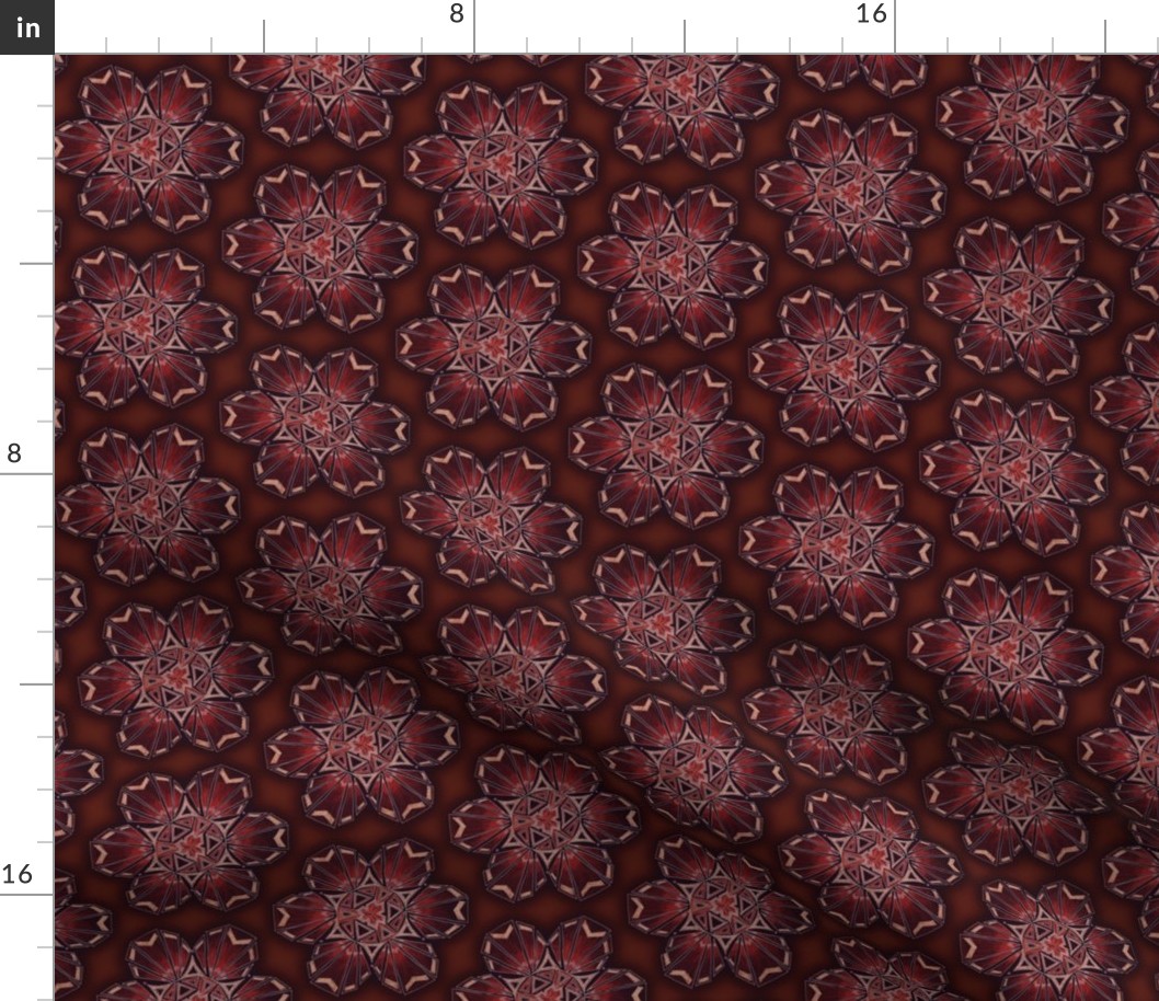 snowflake hexagons #2 - copper satin  - ELH
