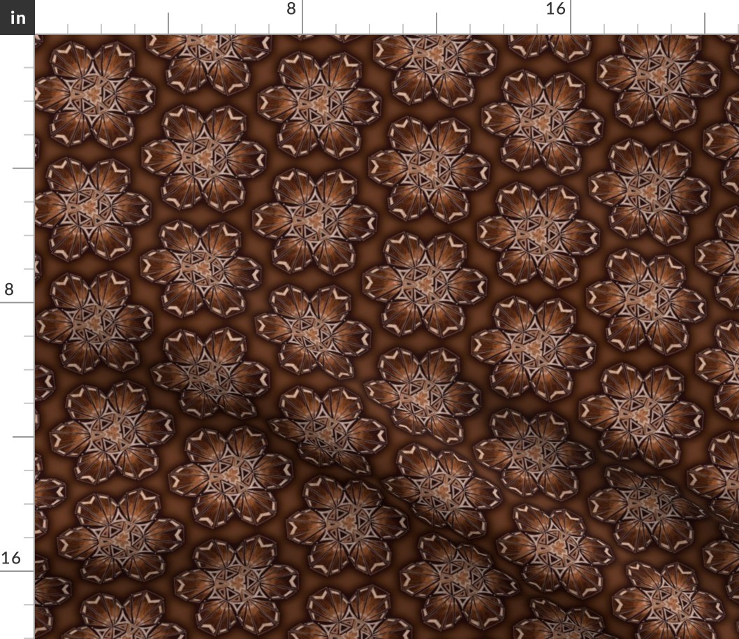 snowflake hexagons #2 - bronze satin  - ELH