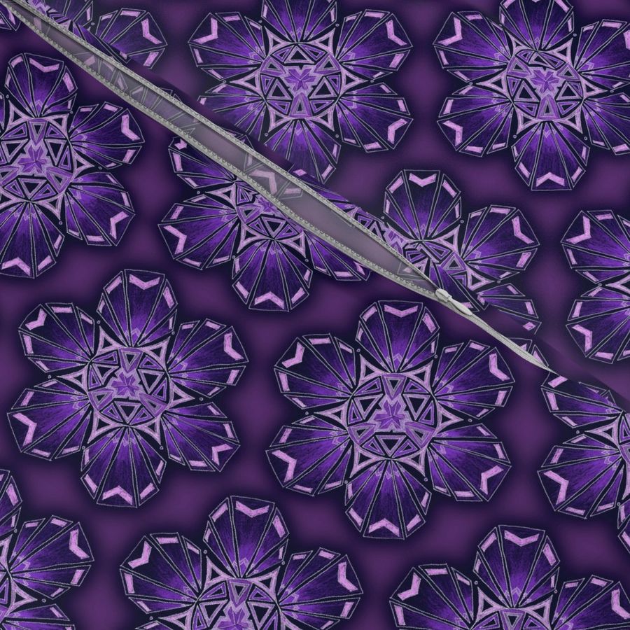 snowflake hexagons #2 - purple satin  - ELH