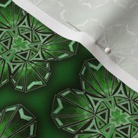 snowflake hexagons #2 - green satin  - ELH