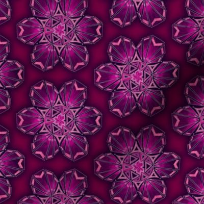 snowflake hexagons #2 - pink satin