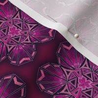 snowflake hexagons #2 - pink satin