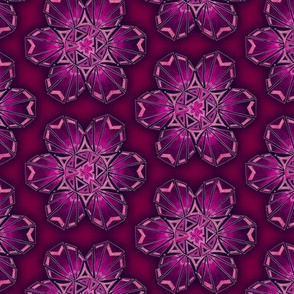 snowflake hexagons #2 - pink satin
