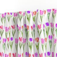 Watercolor tulips #2 || floral pattern