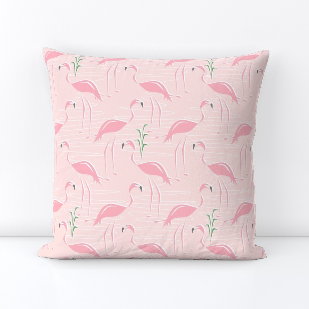 Retro Flamingos & Tully Grass