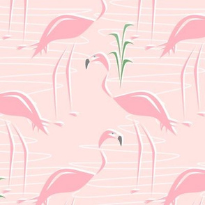 Retro Flamingos & Tully Grass