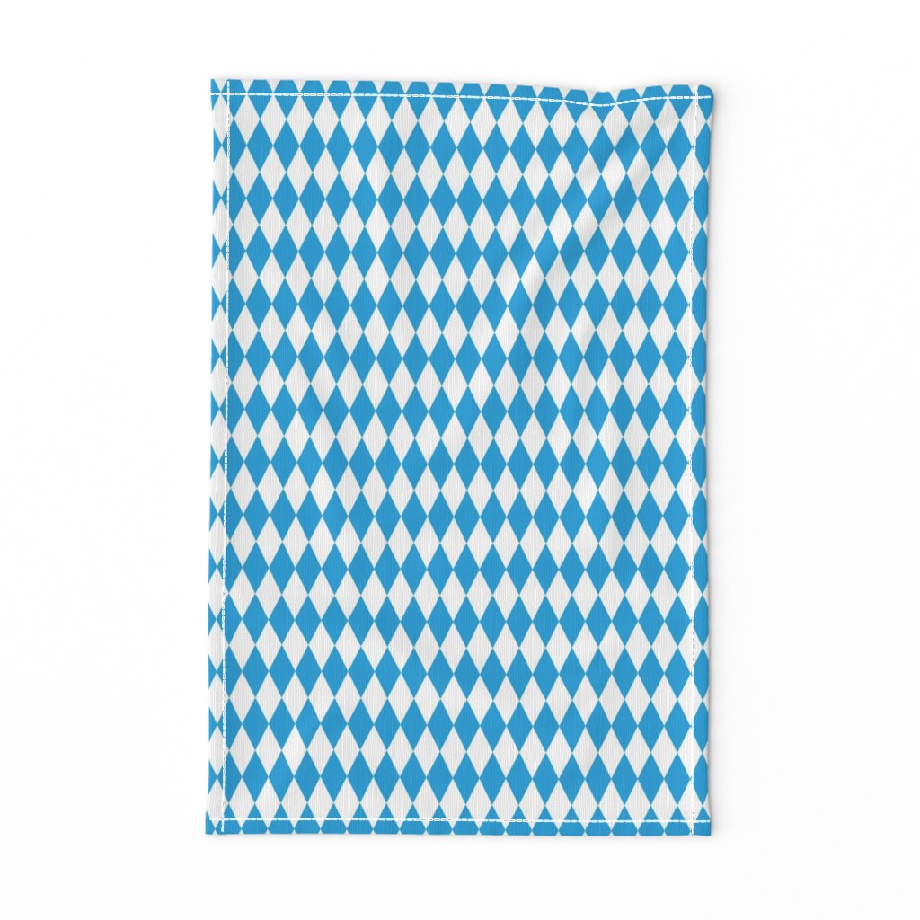 Oktoberfest Bavarian Blue and White Small Diagonal Diamond Pattern
