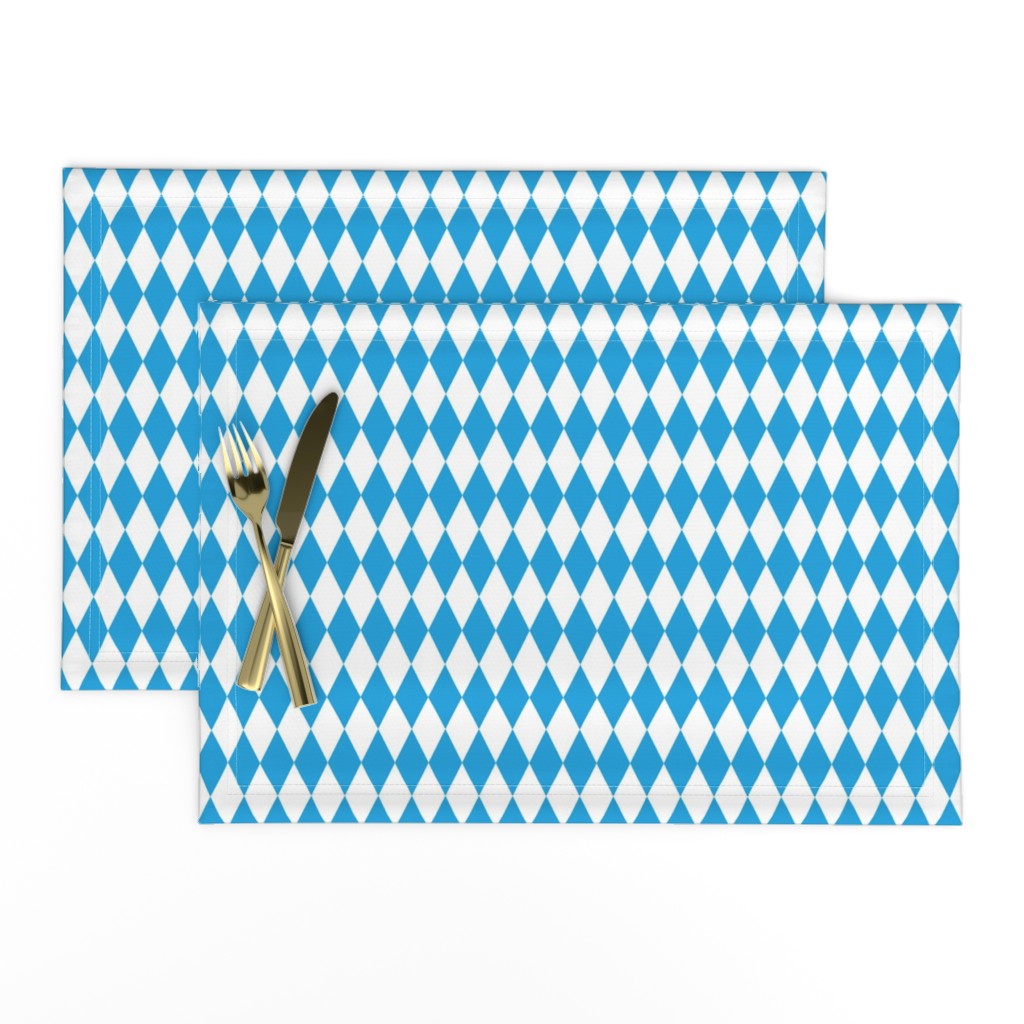 Oktoberfest Bavarian Blue and White Small Diagonal Diamond Pattern