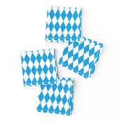 Oktoberfest Bavarian Blue and White Small Diagonal Diamond Pattern