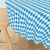 Oktoberfest Bavarian Blue and White Small Diagonal Diamond Pattern