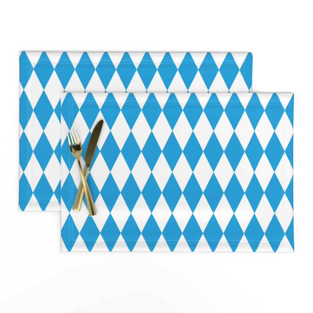 Oktoberfest Bavarian Blue and White Medium Diagonal Diamond Pattern