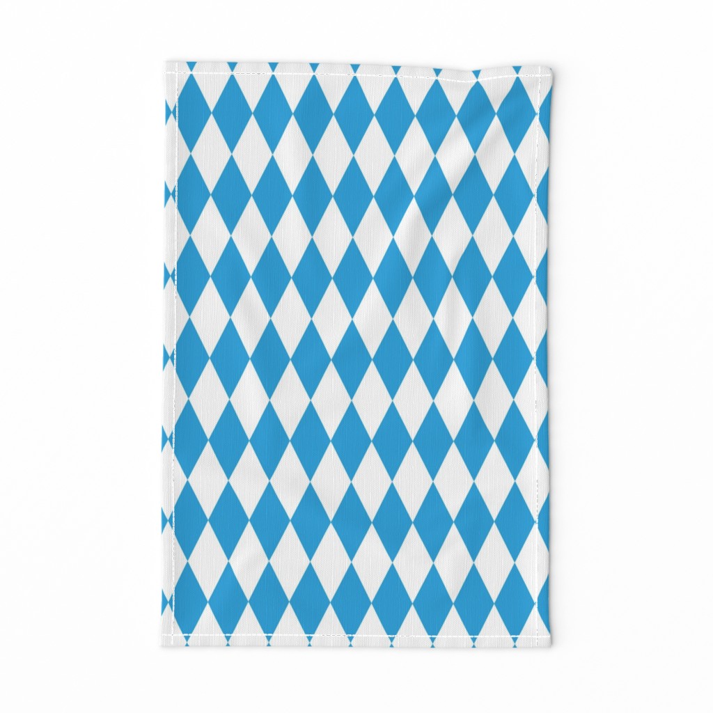 Oktoberfest Bavarian Blue and White Medium Diagonal Diamond Pattern