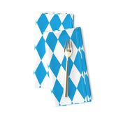 Oktoberfest Bavarian Blue and White Medium Diagonal Diamond Pattern