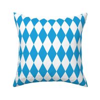 Oktoberfest Bavarian Blue and White Medium Diagonal Diamond Pattern