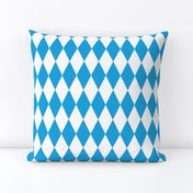 Oktoberfest Bavarian Blue and White Medium Diagonal Diamond Pattern