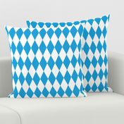 Oktoberfest Bavarian Blue and White Medium Diagonal Diamond Pattern