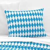 Oktoberfest Bavarian Blue and White Medium Diagonal Diamond Pattern