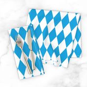 Oktoberfest Bavarian Blue and White Medium Diagonal Diamond Pattern